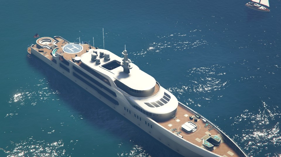 Yacht with model fan images